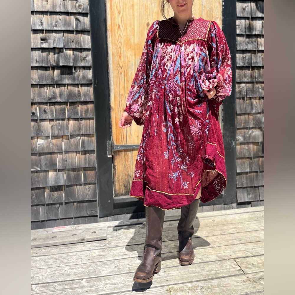 Vintage boho Indian gauze dress